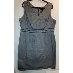 Lane Bryant 20‎ Sheath Dress Black White Cotton Stretch Sleeveless Career Office